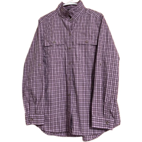 Eddie Bauer Women’s Purple Multi Classic Fit Outdoor Button Down Shirt Sz-XL - Picture 1 of 5